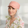 Front view #9142 Linen/Cotton 3 Button Cap Shown in Dusty Rose