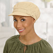 Front view #9143 Newsboy with Buckle Hat Shown in Beige