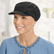 Front view #9143 Newsboy with Buckle Hat Shown in Black