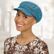 Side view #9143 Newsboy with Buckle Hat Shown in Chambray