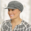 Side view #9143 Newsboy with Buckle Hat Shown in Grey