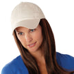 Front view #9151 Long Wig with Beige Hat Shown in 6H Chestnut Brown w/ Auburn Highlights