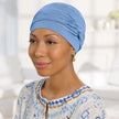 #9268 Shirred Seamless Bamboo Twist Hat shown in Chambray