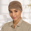 #9268 Shirred Seamless Bamboo Twist Hat shown in Coffee