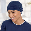 #9268 Shirred Seamless Bamboo Twist Hat shown in Navy