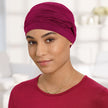 #9268 Shirred Seamless Bamboo Twist Hat shown in Wine