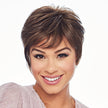 Front view #9361 Hairdo® Perfect Pixie Wig shown in R 10 Chestnut