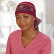#9402 Print Scarfband Shown in Navy/Mauve