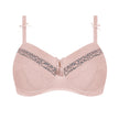 Amoena® Cherish Padded Wire-Free Bra Shown in Dreamy Pink/Light Grey-Front View