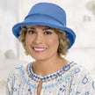 Shown in Blueberry with Curly Peek-a-Boo Halo (#7982), in (1621) Sunkissed Blonde