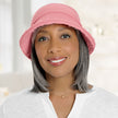 Shown in Floral Pink with Mid-Length Halo with Bang (#8374), in (44) Salt and Pepper