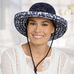 #9509 Printed Botanist Brim Hat in Navy/White Print