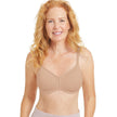 Front view #9597 Amoena® Mara Front Closure T-Shirt Bra Shown in Light Nude