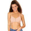 Front view #9597 Amoena® Mara Front Closure T-Shirt Bra Shown in Rose Nude
