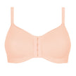 Front view #9597 Amoena® Mara Front Closure T-Shirt Bra Shown in Rose Nude