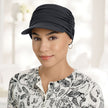 Front view #9671 Soft Newsboy Cap Shown in Black