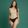 Front View #9681 Slick Chicks™ Zip Front Cami Shown in Beige with High Waist Brief shown in black (# 9678).