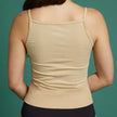 Back View #9681 Slick Chicks™ Zip Front Cami Shown in Beige