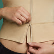 Detail view of Two-Way Zipper #9681 Slick Chicks™ Zip Front Cami Shown in Beige