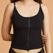 Front View #9681 Slick Chicks™ Zip Front Cami Shown in Black