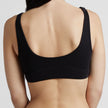 Back View #9682 Slick Chicks™ Wireless Zip Front Bra Shown in Black