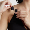 Adjustable Strap View #9682 Slick Chicks™ Wireless Zip Front Bra Shown in Black