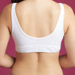 Back View #9682 Slick Chicks™ Wireless Zip Front Bra Shown in White