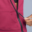 Detail View of Magnetic Zipper #9684 Slick Chicks™ Accessible Hoodie Shown in Plum