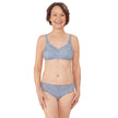 Amoena® Karolina Padded Wire-Free Bra and Karolina Panty (#9722) Shown in Light Blue/Light Sand – Front View