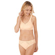 Amoena® Emma Panty and Emma Wire-Free Bra (#9723) Shown in Peach – Front View