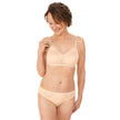 Amoena® Emma Panty and Emma Padded Wire-Free Bra (#9724) Shown in Peach – Front View