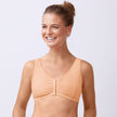 Front view #9765 Amoena® Fleur Wire-Free Bra shown in Nude