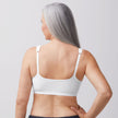 Back view #9765 Amoena® Fleur Wire-Free Bra shown in White