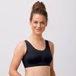 Front view #9768 Amoena® Amy Wire-Free Seamless Bra Shown in Black