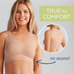 Front and Back view #9768 Amoena® Amy Wire-Free Seamless Bra Shown in Rose Nude