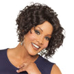 Front view #9841 Megan-V Wig by Vivica A. Fox shown in (1B) Off Black